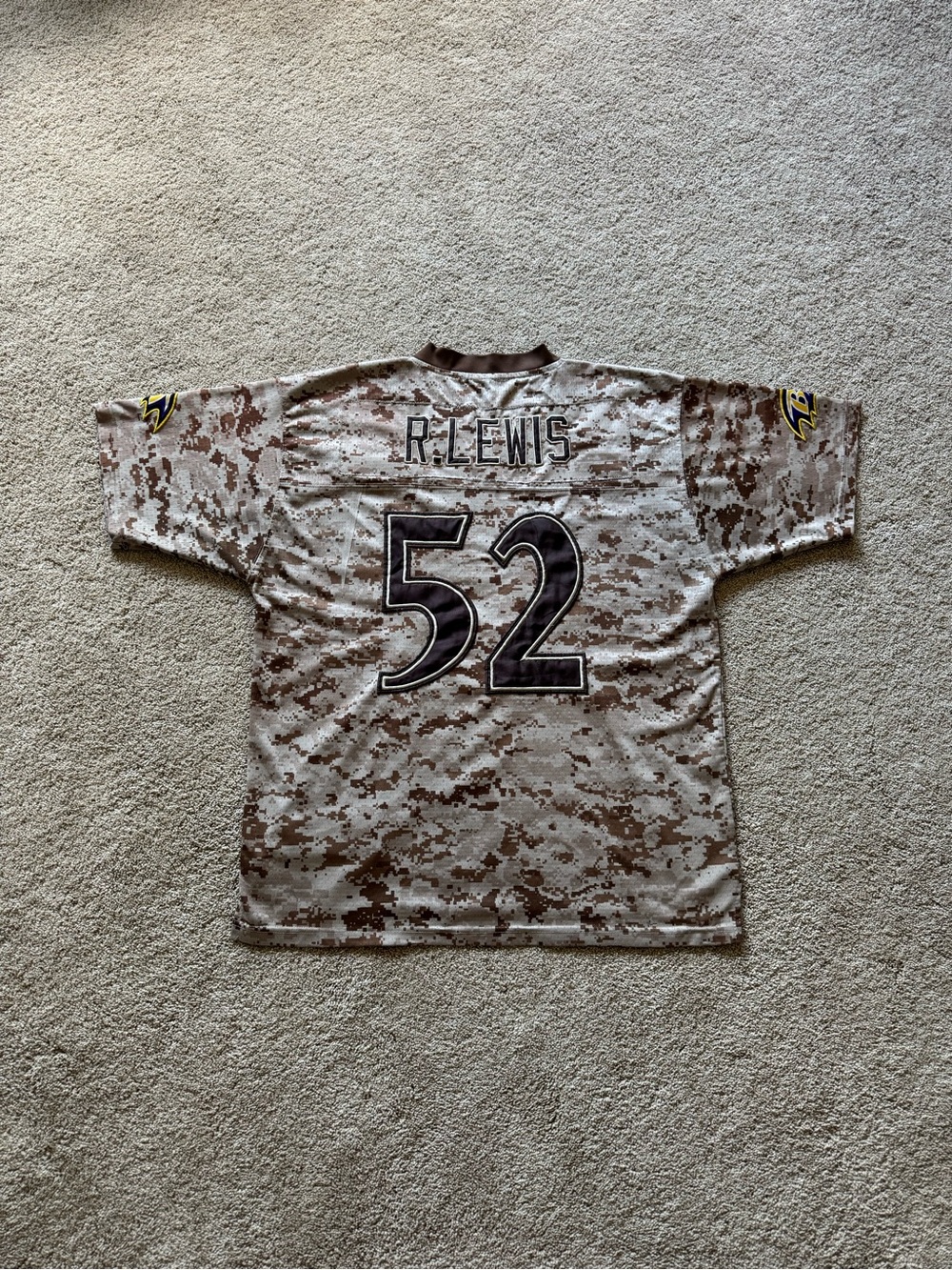 Men’s XL Nike NFL USMC Stitched Camo Ray Lewis Jersey, NFL HOFer #52, Ravens